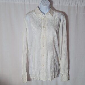 DIESEL TUXEDO style SHIRT blouse Sz L CUFFLINK 100% COTTON TOPSTITCHING NWT WOW